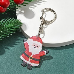Santa Claus Акриловая подвеска на рождественскую тематику, застежки из сплава подвески для сумок украшения для ключей, Дед Мороз, 92 мм