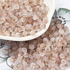 Верблюжий Матовые стеклянные бусины, двухконусные, золотой фольгой, граненые, верблюжие, 4.5x3.5 мм, отверстие : 1 мм, 14285 шт / 1000 г