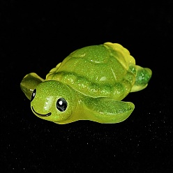 Оранжевый Светящиеся смоляные украшения в виде черепах, светящиеся в темноте украшения, микроландшафтные украшения сада, оранжевые, 26x22x9 мм