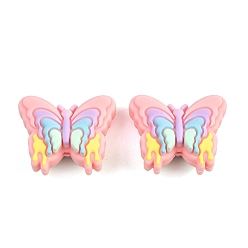 Бабочка 3d силиконовые бусины, фокусные бусы, розовые, бабочка, 23x29.5x14.5 мм, отверстие : 2.9 мм