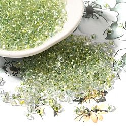 Светло-зеленый Прозрачная краска для выпечки стеклянные бусины, два тона, арахис, светло-зеленый, 4.5x3.5x2.5 мм, отверстие : 0.9 мм, Около 9000 шт / фунт