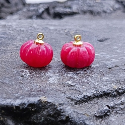 Халцедон Маленькие резные подвески в виде тыквы из натурального халцедона, 13~14 мм