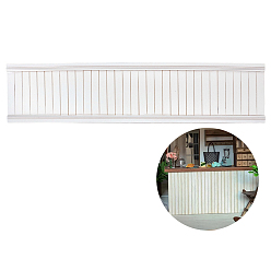 Белый Стена кукольного домика из березовой и тополевой фанеры, аксессуары для кукольного домика с микро-ландшафтом, притворяясь опорными украшениями, белые, 370x85x5 мм