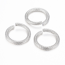 Нержавеющая Сталь Цвет Устойчивы к потускнению 304 открытые соединительные кольца из нержавеющей стали, текстурированная круглая, цвет нержавеющей стали, 10 датчик, 20x2.5 мм, внутренний диаметр: 15 мм