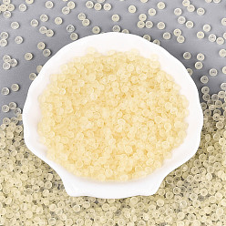 Светлый Золото-желтый Прозрачные матовые цветные стеклянные бусины, пончик, светлый золотарник желтый, 4.1x2.2~2.8 мм, отверстие : 1~1.2 мм, Около 9000 шт / фунт