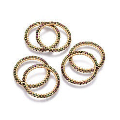 Dark Olive Green MIYUKI & TOHO Handmade Japanese Seed Beads, with 304 Stainless Steel Link Rings, Loom Pattern, Ring, Golden, Dark Olive Green, 22~23x1.7mm