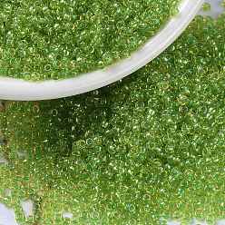 (RR3739) Fancy Lined Celery MIYUKI Round Rocailles Beads, Japanese Seed Beads, (RR3739) Fancy Lined Celery, 15/0, 1.5mm, Hole: 0.7mm, about 5555pcs/bottle, 10g/bottle