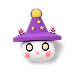 Ghost Силиконовые бусины, фокусные бусы, белые, призрак, 32x29.5x18.5 мм, отверстие : 2.5 мм