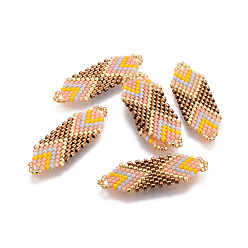 Разноцветный Японский бисер miyuki & toho ручной работы ссылки, Ткацкий станок, красочный, 35~36.5x12.5x2 мм, отверстие : 2x3 мм