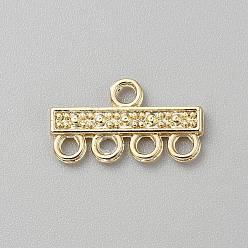 Настоящее золото 14K Сплав ссылки люстра компонент, с петлями, реальный 14 k позолоченный, 12x21x2 мм, отверстие : 2 мм