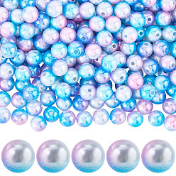 Темно-Голубой Абс пластмасса имитация жемчужина круглые бусины, глубокое синее небо, 8 мм, отверстие : 2 мм, 500 шт / комплект