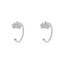 Crown 999 изящные серебряные серьги-гвоздики, серебряные, корона, 10 мм