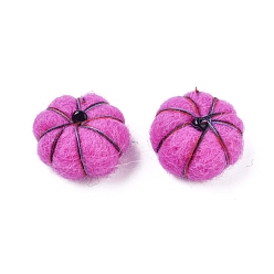 Фуксин Украшение из шерстяного фетра, со стеклянными бисеринами, украшение ремесла diy, тыква, фуксиново-красные, 23~24x13~17 мм