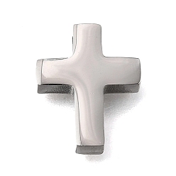 Stainless Steel Color 304 Stainless Steel Charms, Cross Charms, Stainless Steel Color, 15x12x3mm, Hole: 2mm