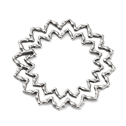 Нержавеющая Сталь Цвет Не тускнеющие 304 полые подвески из нержавеющей стали, цветочный шарм, цвет нержавеющей стали, 32~33.5x1 мм, отверстие : 3x2 мм