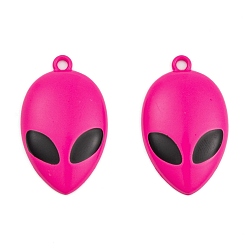 Фуксиновый Акриловые подвески краскораспылительные, запредельно, красно-фиолетовые, 33x20x5 мм, отверстие : 2 мм