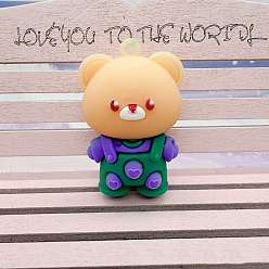 Сине-фиолетовый Пластиковые подвески из пвх, медведь, синий фиолетовый, 50x30 мм