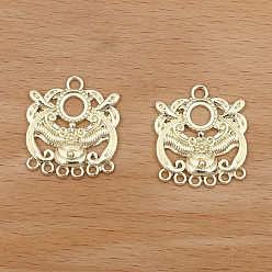 Light Gold Alloy Chandelier Components Link Cabochon Settings, Light Gold, 21x23mm, Tray: 6mm