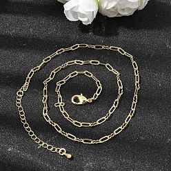 Настоящее золото 18K 2.5мм латунные текстурированные овальные звенья цепочки для женщин, долговечный, стойки покрытие, без свинца и без кадмия, реальный 18 k позолоченный, 17.01 дюйм (43.2 см)