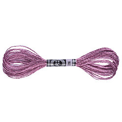 Old Rose 12-Ply Metallic Polyester Embroidery Floss, Glitter Cross Stitch Threads for Craft Needlework Hand Embroidery, Friendship Bracelets Braided String, Old Rose, 0.8mm, about 8m/skein