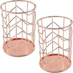 Rose Gold Iron Pen Holder, Pencil Container, Column, Rose Gold, 82x100mm