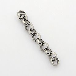 Stainless Steel Color Tarnish Resistant Men's Jewelry Making 304 Stainless Steel Rolo Chains, Belcher Chain, with Spool, Unwelded, Stainless Steel Color, 7x3mm