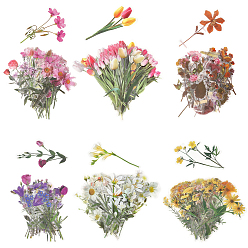 (52) Непрозрачная лаванда 6сумки 6 стили водонепроницаемые самоклеящиеся наклейки для животных, для diy записки тумблер тумблер, разноцветные, 7.5~10x1.2~7.7x0.015 см, 1 сумка / стиль