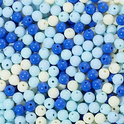 Темно-Синий Непрозрачные акриловые бусины, круглые, темно-синий, 7~7.5x7.5~7.8x7.5~7.8 мм, отверстие : 1.6 мм, 600 шт / комплект