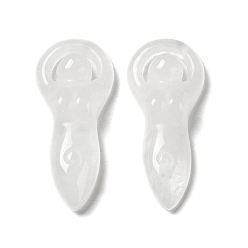 Хрусталь Природного кварца хрустальных подвесок, подвески из горного хрусталя, прелести богини, 43~43.5x18.5~19x7~8.5 мм, отверстие : 11.5x1.5 мм