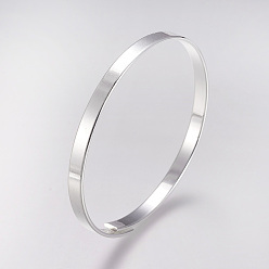 Серебро Латунные браслеты, серебряный цвет гальваническим, 2-3/8 дюйм (59 мм)