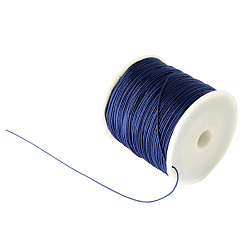 Prussian Blue Braided Nylon Thread, Chinese Knotting Cord Beading Cord for Beading Jewelry Making, Prussian Blue, 0.8mm, about 100yards/roll