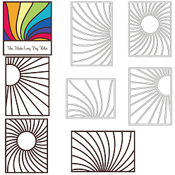 Солнце Углеродистая сталь разрезает трафареты, для diy scrapbooking, Фотоальбом, декоративная бумага для тиснения, цвет нержавеющей стали, рисунок солнца, 100~160x104~123x0.8 мм, 4 шт / комплект