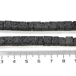 Black Synthetic Lava Rock Dyed Beads Strands, Cube, Black, 6~7x6~6.5x6~6.5mm, Hole: 0.7mm, about 60pcs/strand, 14.76''(37.5cm)