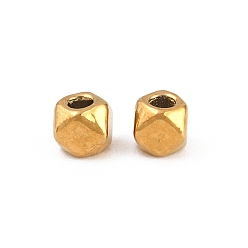 Cube 304 из нержавеющей стали бусы, реальный 18 k позолоченный, ионное покрытие (ip), кубические, 2.5x2.5x2.5 мм, отверстие : 1 мм