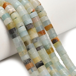 Flower Amazonite Натуральный цветок амазонитовые бусины пряди, диск, Heishi бусы, 4x2~2.5 мм, отверстие : 0.7 мм, около 158~160 шт / нитка, 14.96''~15.16'' (38~38.5 см)