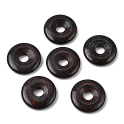Brecciated Jasper Natural Brecciated Jasper Pendants, Donut/Pi Disc Charms, 30x6mm, Hole: 8mm
