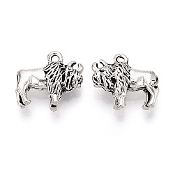Античное Серебро Сплавочные подвески тибетского стиля, лев прелести, античное серебро, 15.5~16x17.5x6 мм, отверстие : 1.5~1.8 мм