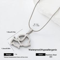 Dog 304 Stainless Steel Pendant Necklaces for Women, Stainless Steel Color, Tarnish Free, Dog, 15.75 inch(40cm)
