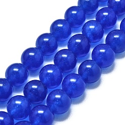 Темно-Синий Натуральный Malaysia нефритовые бусы пряди, окрашенная и подогревом, круглые, темно-синий, 11.5~12.5 мм, отверстие : 1.2 мм, около 35 шт / нитка, 14.96 дюйм (38 см)