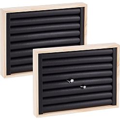 BurlyWood 3Pcs 3 Style Wood Display Stands, for Earring Ring & Bracelet Display, BurlyWood, 10.75~28.9x10.9~21.7x1.8cm, 1pc/style