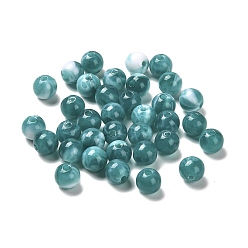 Cadet Blue Imitation Jade Acrylic Beads, Round, Cadet Blue, 8mm, Hole: 1.8mm, about 1886pcs/500g