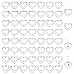 Античное Серебро 60 шт. сплав в тибетском стиле 2 подвески-соединители в форме сердца с петлями, античное серебро, 25x25x1.5 мм, отверстия : 2 mm и 1.5 мм