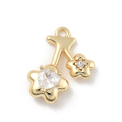 Золотой Латунные микро проложить кубического циркония подвески, без кадмия, без никеля и без свинца, , золотые, 16x13x7 мм, отверстие : 1.4 мм