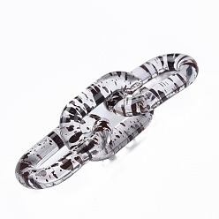 Coconut Brown Transparent Acrylic Linking Rings, Quick Link Connectors, for Cable Chains Making, Oval, Coconut Brown, 31x19.5x5mm, Inner Diameter: 8x20mm