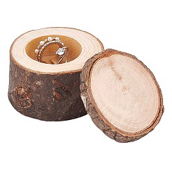 Coconut Brown Chinese Cherry Wood Box, Ring Box, Column, Coconut Brown, 6.5~6.85x5cm