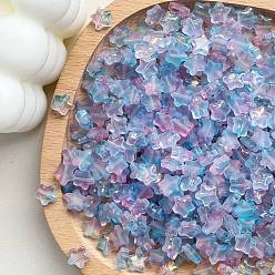 Васильковый 30шт матовые стеклянные бусины, звезда, васильковый, 8 мм