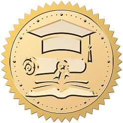 Hat Пластиковые самоклеящиеся наклейки с тиснением из золотой фольги, стикер украшения медали, шляпа, 5x5 см