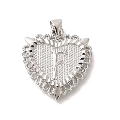 Letter F Стойки обшивки латунные подвески, без кадмия и без свинца, сердце с подвесками в виде буквы az, Буква F, 24x22x3 мм, отверстие : 5x3.5 мм