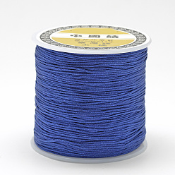 Midnight Blue Nylon Thread, Chinese Knotting Cord, Midnight Blue, 0.4mm, about 174.98 Yards(160m)/Roll