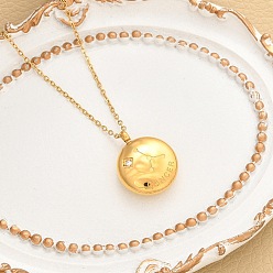 Рак 304 ожерелья с подвесками в виде созвездий из нержавеющей стали с прозрачным кубическим цирконием, золотые, рак, 15.75 дюйм (40 см)